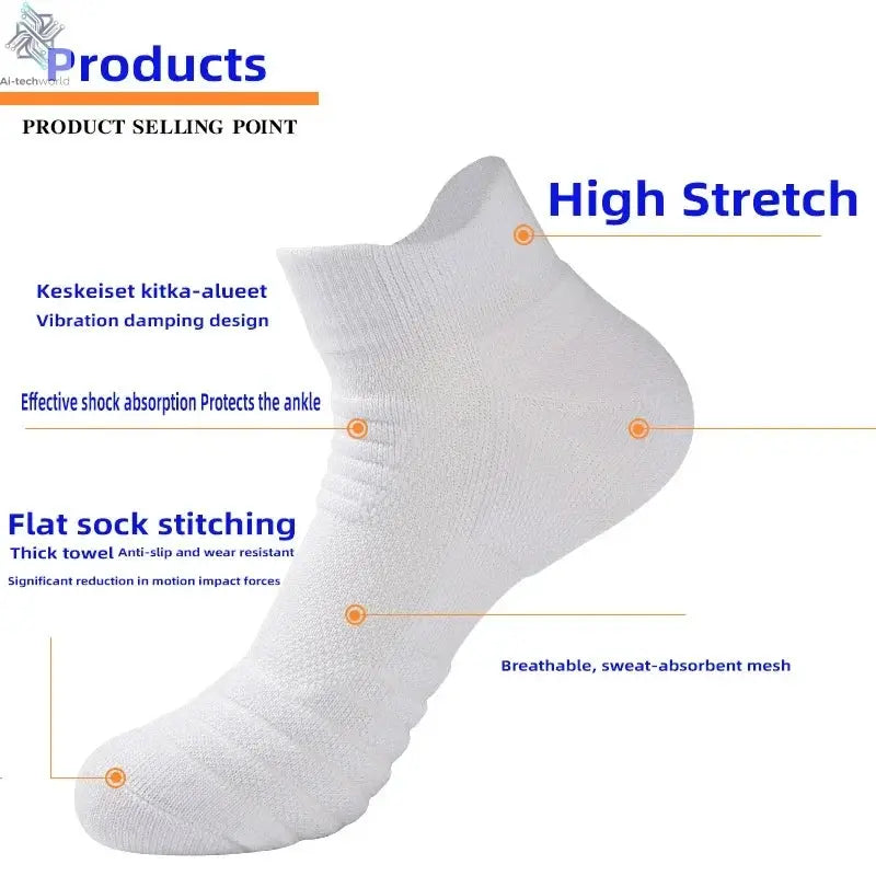1/3 Pairs Anti-slip Football Socks Men Cotton Sock Short Long Tube Soccer Basketball Sport Socks Breathable Deodorous Sock 39-45 Ai-TechWorld 