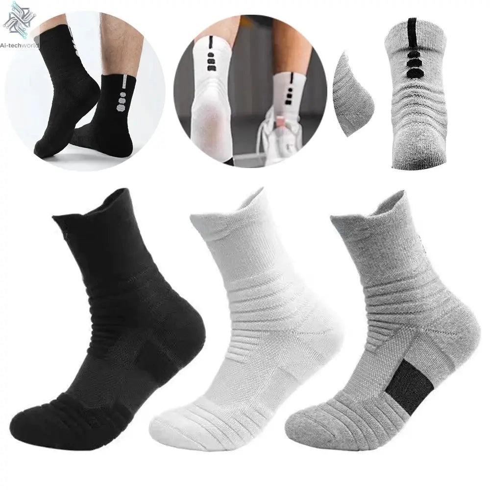 1/3 Pairs Anti-slip Football Socks Men Cotton Sock Short Long Tube Soccer Basketball Sport Socks Breathable Deodorous Sock 39-45 Ai-TechWorld 