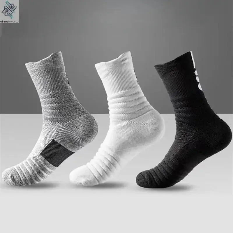 1/3 Pairs Anti-slip Football Socks Men Cotton Sock Short Long Tube Soccer Basketball Sport Socks Breathable Deodorous Sock 39-45 Ai-TechWorld 