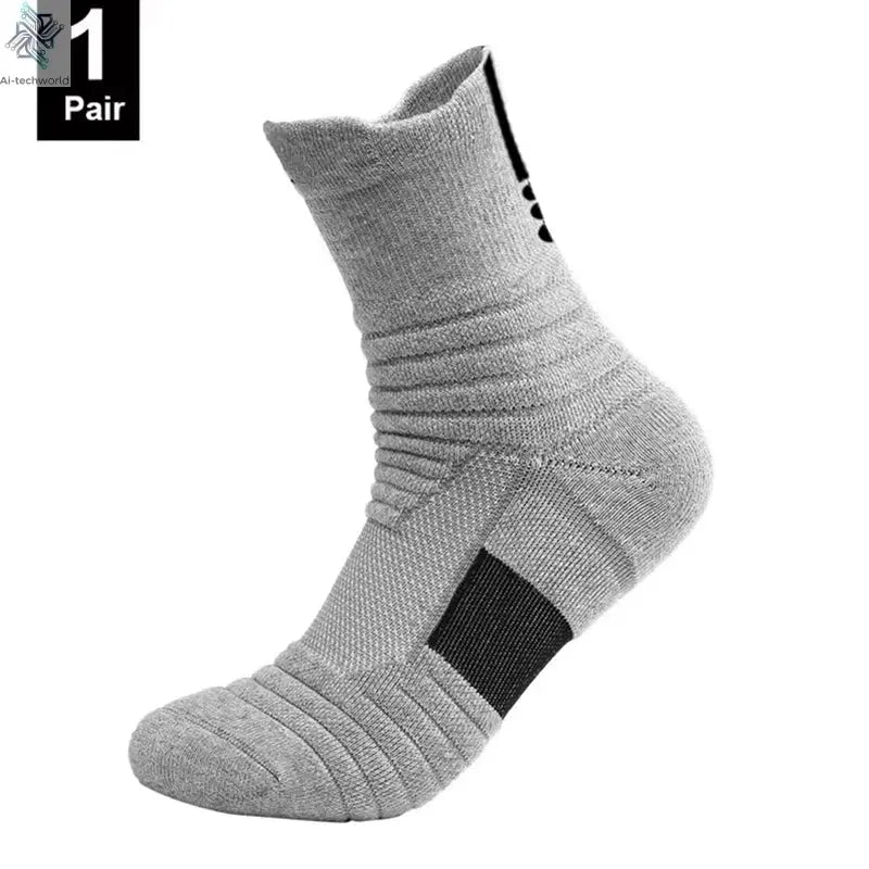 1/3 Pairs Anti-slip Football Socks Men Cotton Sock Short Long Tube Soccer Basketball Sport Socks Breathable Deodorous Sock 39-45 Ai-TechWorld 