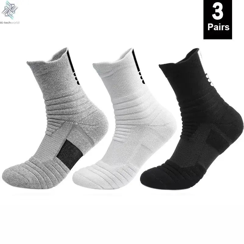 1/3 Pairs Anti-slip Football Socks Men Cotton Sock Short Long Tube Soccer Basketball Sport Socks Breathable Deodorous Sock 39-45 Ai-TechWorld 