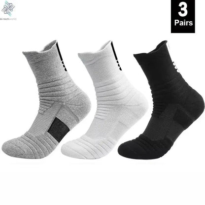 1/3 Pairs Anti-slip Football Socks Men Cotton Sock Short Long Tube Soccer Basketball Sport Socks Breathable Deodorous Sock 39-45 Ai-TechWorld 