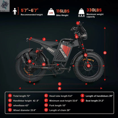 【1 Year Warranty】BAOLUJIE DM01 Electric Bike for Adult 2000W Motor Electric Bike 60V 30AH Moto 42MPH City Commuter Electric Bike Ai-TechWorld 