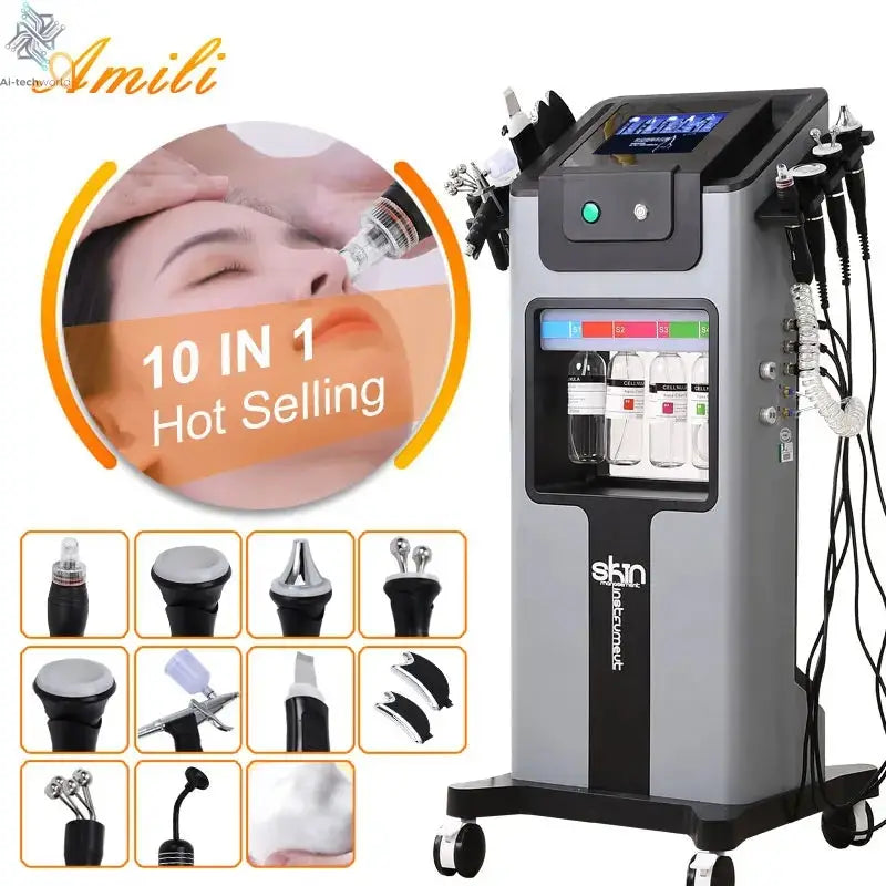 10 in 1 hydra aqua facial peeling diomand dermabrasion facial machine skim Care Ai-TechWorld 