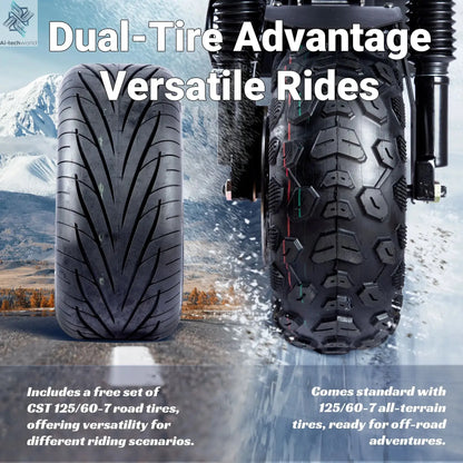 10000W Off-road Electric Scooter Dual Motors 14 Inch Off-Road Tyres 72V-40AH Panasonic Battery Speed 120KM/H elektro scooter Ai-TechWorld 