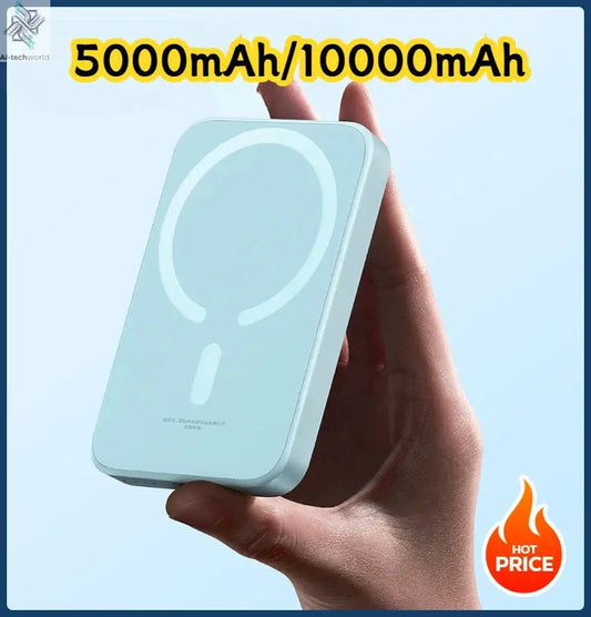 10000mah Magnetic Wireless Power Bank 20W Fast Charge Ultra Thin Portable Charger for iPhone 16 15 14 13 Pro Max Samsung Ai-TechWorld 