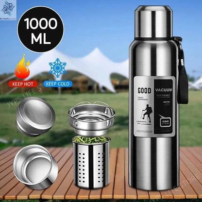 1000ML Stainless Steel Thermos Bottle Sport Thermal Water Bottle Keep Cold and Hot Insulated Cup Outdoor Campping Vacuum Flasks Ai-TechWorld 