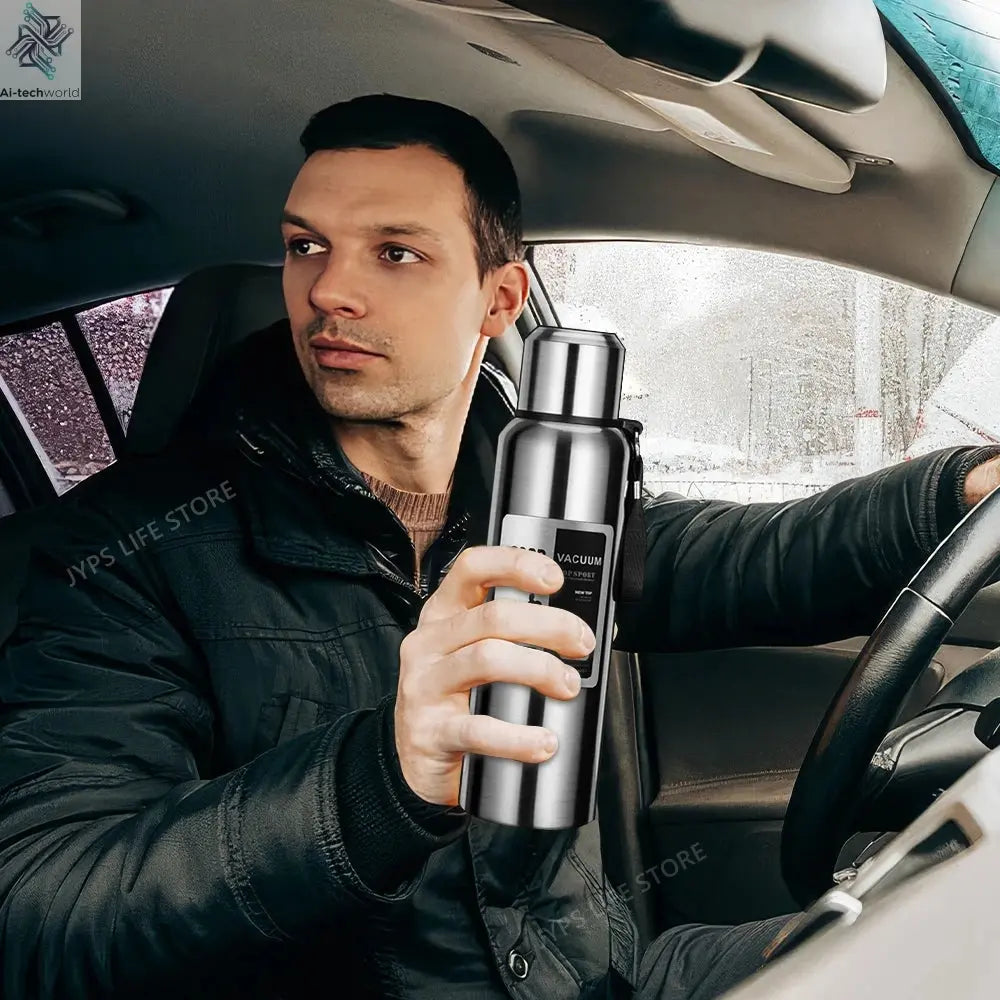 1000ML Stainless Steel Thermos Bottle Sport Thermal Water Bottle Keep Cold and Hot Insulated Cup Outdoor Campping Vacuum Flasks Ai-TechWorld 