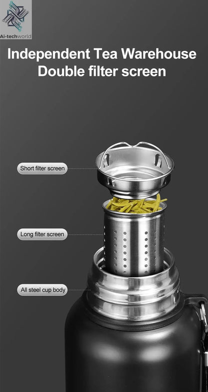 1000ML Stainless Steel Thermos Bottle Sport Thermal Water Bottle Keep Cold and Hot Insulated Cup Outdoor Campping Vacuum Flasks Ai-TechWorld 