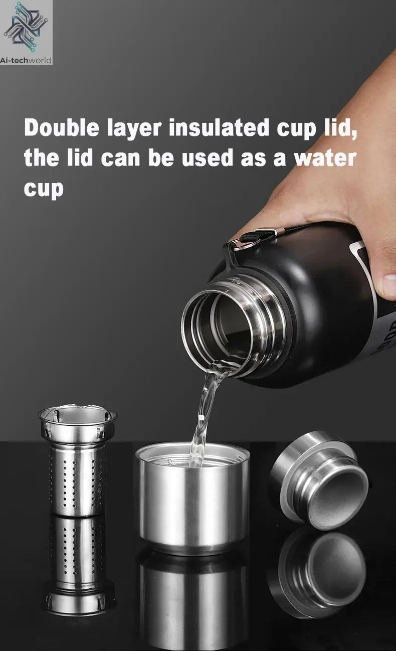 1000ML Stainless Steel Thermos Bottle Sport Thermal Water Bottle Keep Cold and Hot Insulated Cup Outdoor Campping Vacuum Flasks Ai-TechWorld 