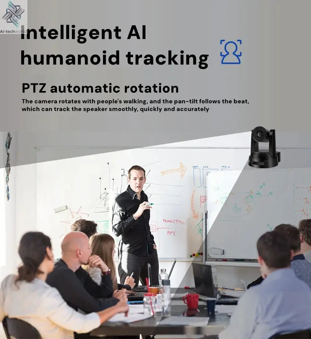 1080P/4K Conference PTZ Camera AI Tracking 60fps 20X Optical Zoom NDI POE HDMI SDI LAN USB3.0 for Church Live Stream Educate - Ai - TechWorld