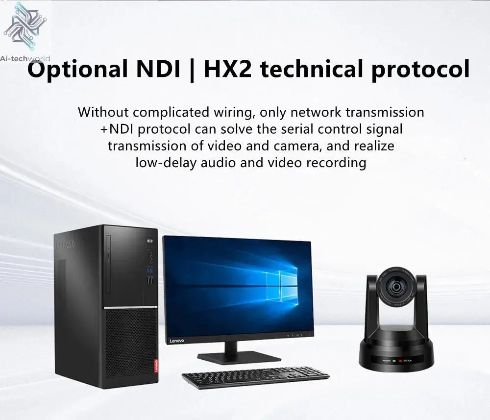 1080P/4K Conference PTZ Camera AI Tracking 60fps 20X Optical Zoom NDI POE HDMI SDI LAN USB3.0 for Church Live Stream Educate - Ai - TechWorld