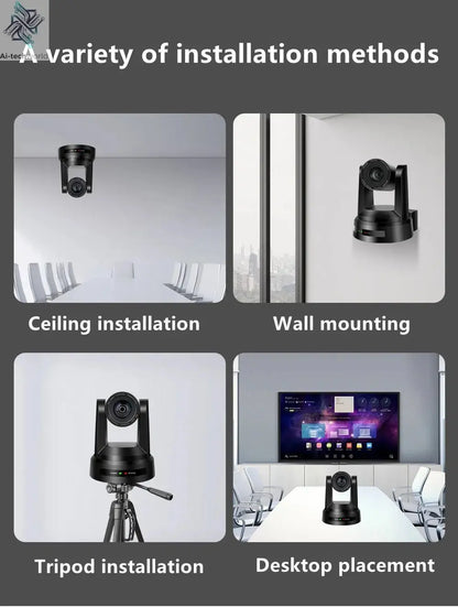 1080P/4K Conference PTZ Camera AI Tracking 60fps 20X Optical Zoom NDI POE HDMI SDI LAN USB3.0 for Church Live Stream Educate - Ai - TechWorld