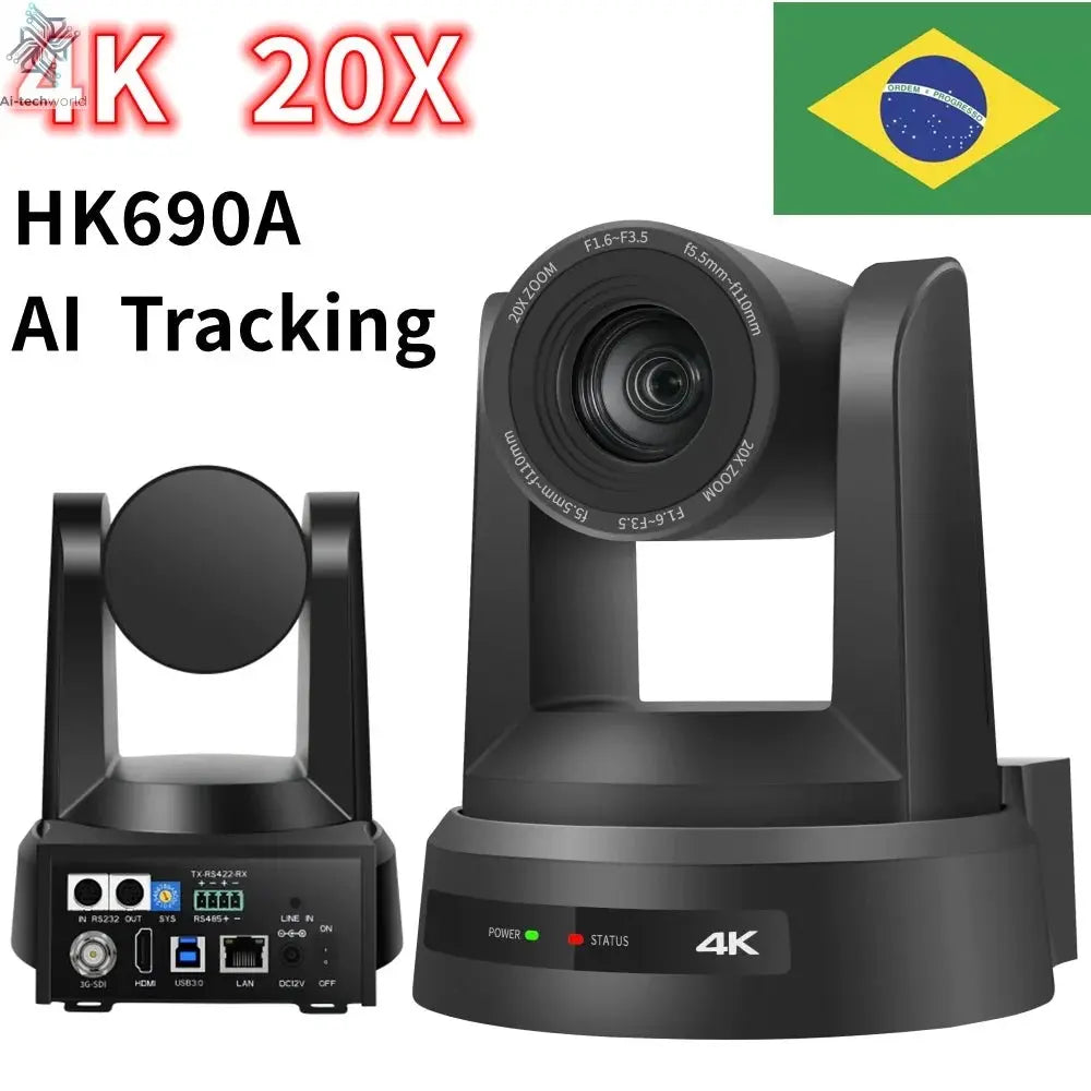 1080P/4K Conference PTZ Camera AI Tracking 60fps 20X Optical Zoom NDI POE HDMI SDI LAN USB3.0 for Church Live Stream Educate - Ai - TechWorld