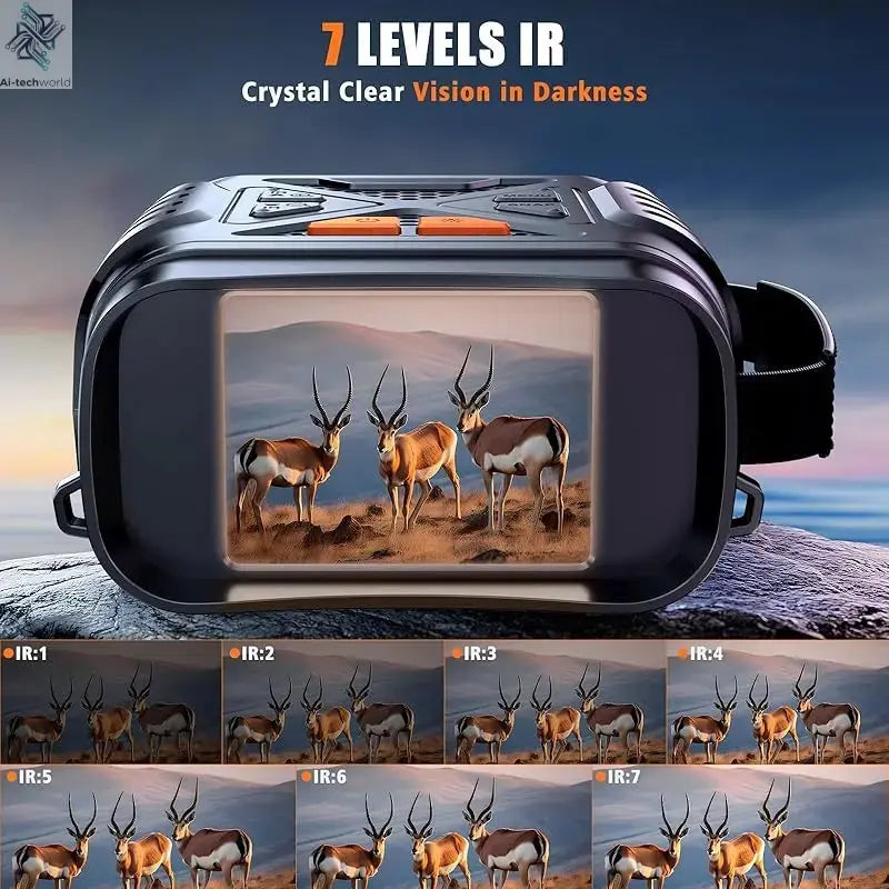 1080P Night Vision Binoculars 10x Digital 800m Full Dark Infrared Night Vision Telescope Goggles 2.8” Large Screen For Camping Ai-TechWorld 