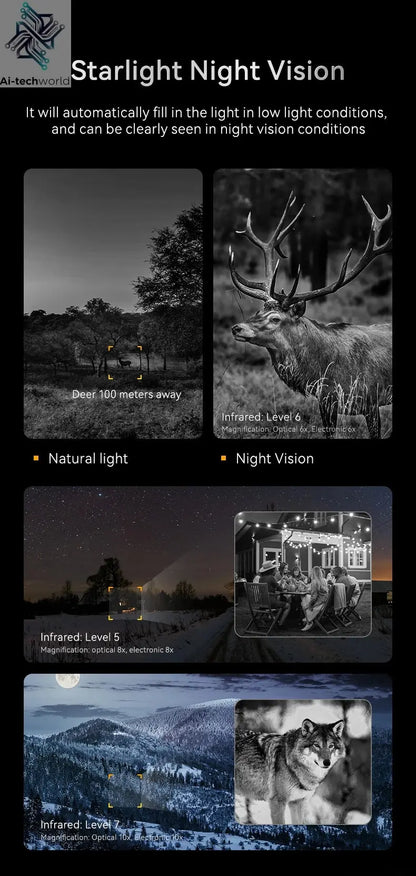 1080P Night Vision Binoculars 10x Digital 800m Full Dark Infrared Night Vision Telescope Goggles 2.8” Large Screen For Camping Ai-TechWorld 