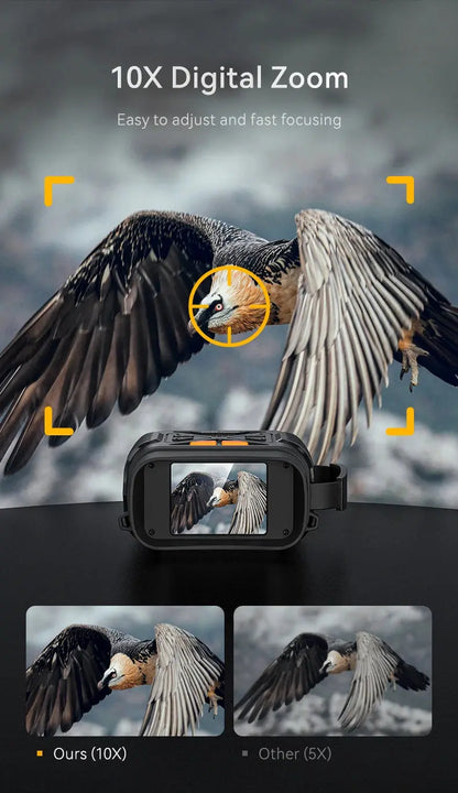 1080P Night Vision Binoculars 10x Digital 800m Full Dark Infrared Night Vision Telescope Goggles 2.8” Large Screen For Camping Ai-TechWorld 