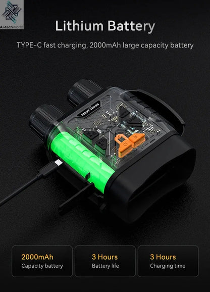 1080P Night Vision Binoculars 10x Digital 800m Full Dark Infrared Night Vision Telescope Goggles 2.8” Large Screen For Camping Ai-TechWorld 