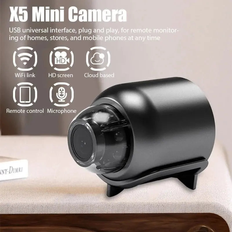 1080P HD Mini Camera WiFi Wireless HD Night Vision Camera Home X5 Remote Camera Kids Pet Safety Monitoring - Ai - TechWorld