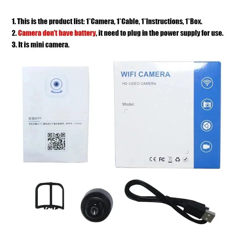 1080P HD Mini Camera WiFi Wireless HD Night Vision Camera Home X5 Remote Camera Kids Pet Safety Monitoring - Ai - TechWorld
