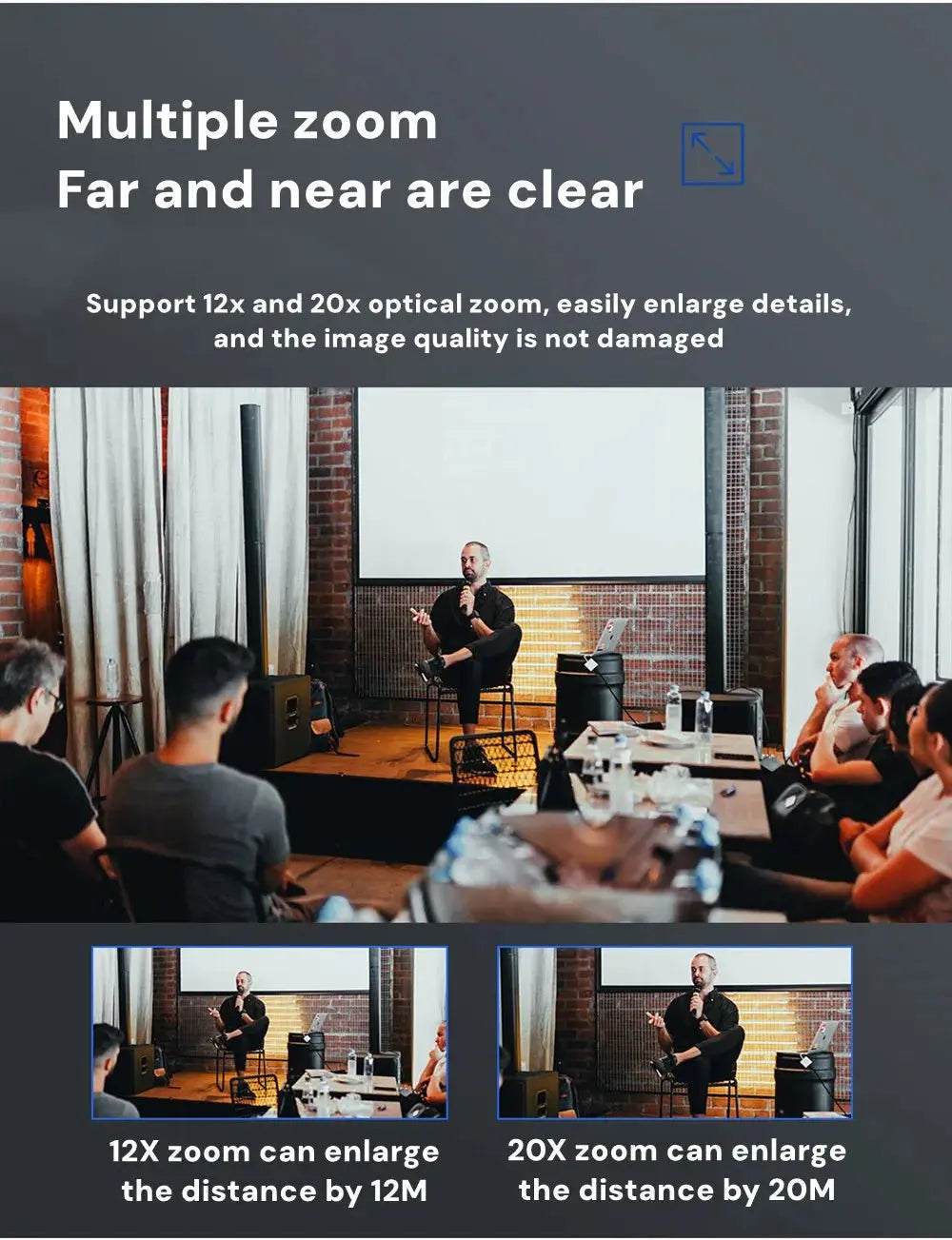 1080P/4K Conference PTZ Camera AI Tracking 60fps 20X Optical Zoom NDI POE HDMI SDI LAN USB3.0 for Church Live Stream Educate - Ai - TechWorld