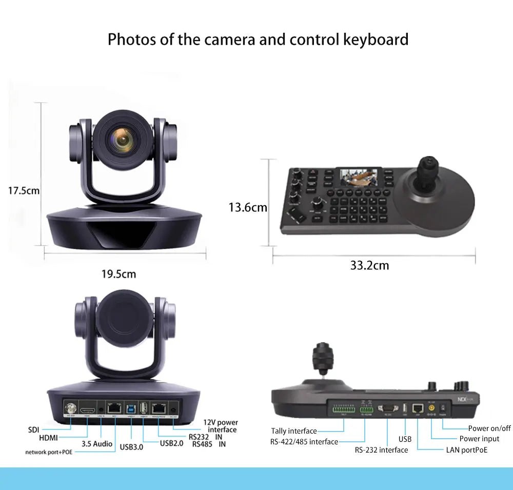 1080P60fps PTZ Camera NDI POE 20X Zoom Conference for Church Meeting 1pc NDI PTZ camera Controller for Video Conferencing 1-8pcs Ai-TechWorld
