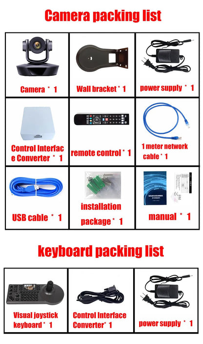 1080P60fps PTZ Camera NDI POE 20X Zoom Conference for Church Meeting 1pc NDI PTZ camera Controller for Video Conferencing 1-8pcs Ai-TechWorld