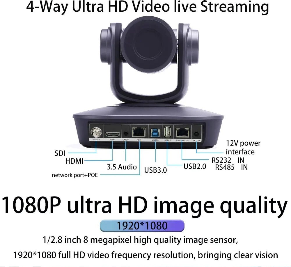 1080P60fps PTZ Camera NDI POE 20X Zoom Conference for Church Meeting 1pc NDI PTZ camera Controller for Video Conferencing 1-8pcs Ai-TechWorld