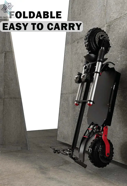 1200W 2400W 6000W Commuter Seated Adults Electric Scooter 48V/72V E-Scooter 10 inch Tubeless Off Road Tire with LCD - Ai-TechWorld