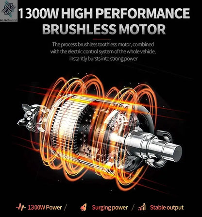 1200W 2400W 6000W Commuter Seated Adults Electric Scooter 48V/72V E-Scooter 10 inch Tubeless Off Road Tire with LCD - Ai-TechWorld
