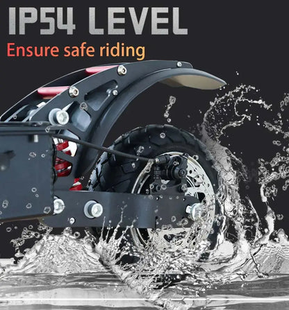 1200W 2400W 6000W Commuter Seated Adults Electric Scooter 48V/72V E-Scooter 10 inch Tubeless Off Road Tire with LCD - Ai-TechWorld