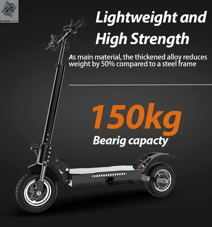 1200W 2400W 6000W Commuter Seated Adults Electric Scooter 48V/72V E-Scooter 10 inch Tubeless Off Road Tire with LCD - Ai-TechWorld