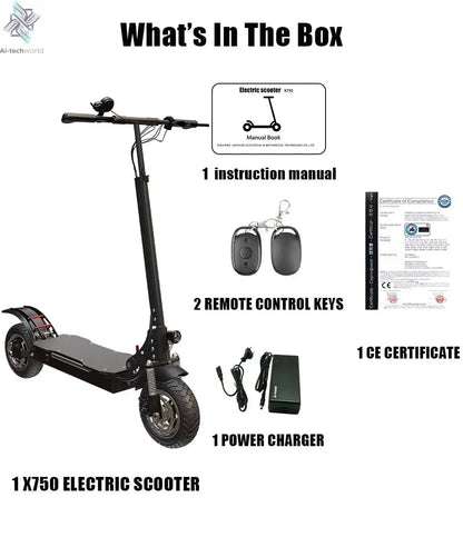 1200W 2400W 6000W Commuter Seated Adults Electric Scooter 48V/72V E-Scooter 10 inch Tubeless Off Road Tire with LCD - Ai-TechWorld