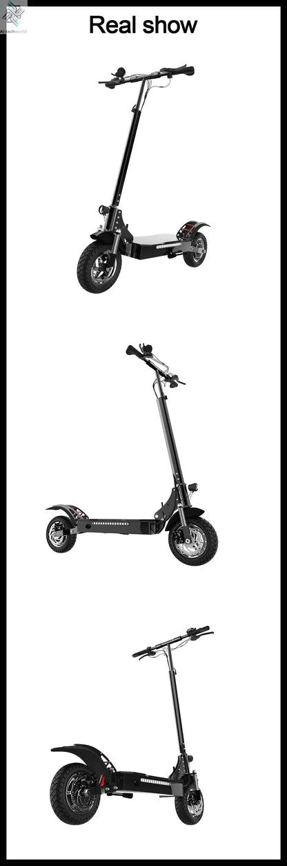 1200W 2400W 6000W Commuter Seated Adults Electric Scooter 48V/72V E-Scooter 10 inch Tubeless Off Road Tire with LCD - Ai-TechWorld