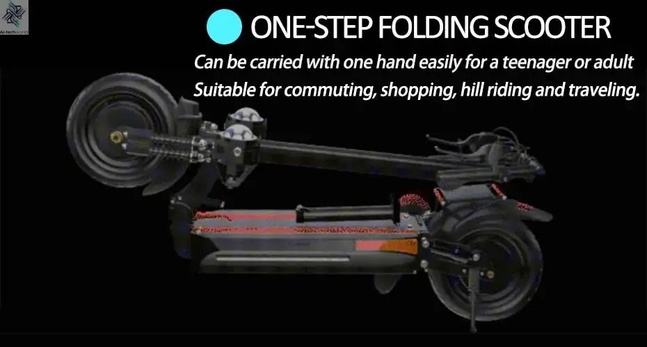 1200W 2400W 6000W Commuter Seated Adults Electric Scooter 48V/72V E-Scooter 10 inch Tubeless Off Road Tire with LCD - Ai-TechWorld