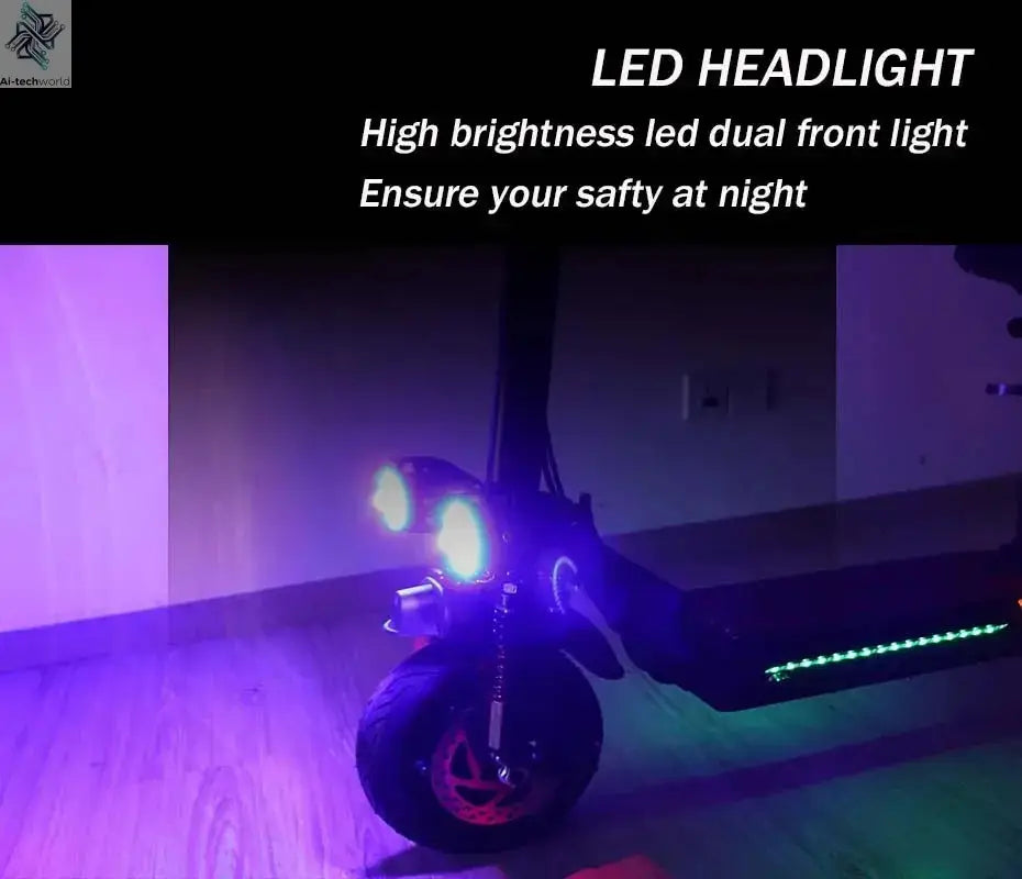 1200W 2400W 6000W Commuter Seated Adults Electric Scooter 48V/72V E-Scooter 10 inch Tubeless Off Road Tire with LCD - Ai-TechWorld