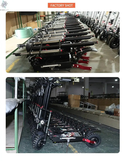 1200W 2400W 6000W Commuter Seated Adults Electric Scooter 48V/72V E-Scooter 10 inch Tubeless Off Road Tire with LCD - Ai-TechWorld