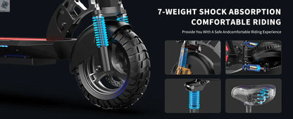 1200W Peak Dual Motor Electric Scooter with Seat, 48V 15AH 27 MPH,Up to 45+ Miles, UL2272 Certified Foldable Commuting E-Scooter Ai-TechWorld 