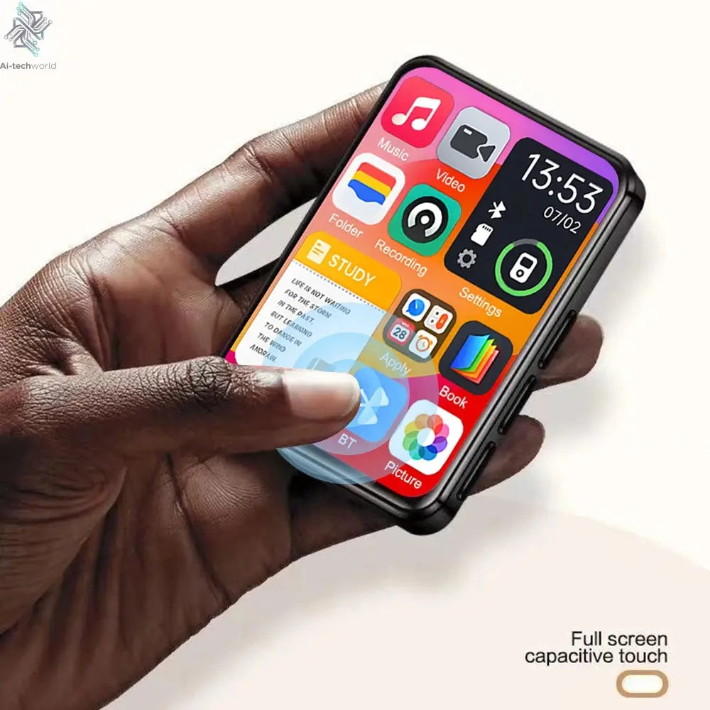 128G MP3 Player Bluetooth 5.4 HiFi MP3 Music Player Built-in Speaker 2.4inch Touch Screen MP4 Player with E-book/Video Recording Ai-TechWorld 