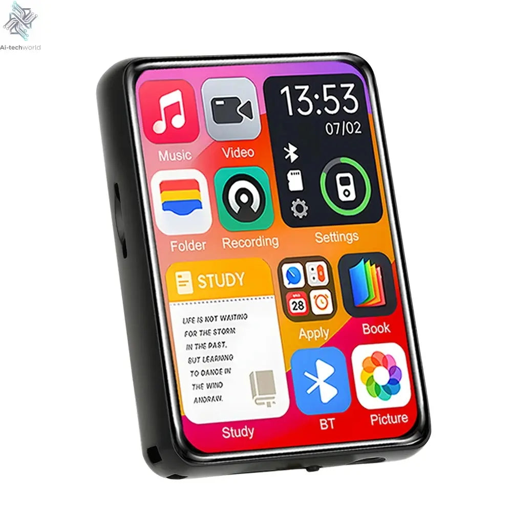 128G MP3 Player Bluetooth 5.4 HiFi MP3 Music Player Built-in Speaker 2.4inch Touch Screen MP4 Player with E-book/Video Recording Ai-TechWorld 