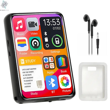 128G MP3 Player Bluetooth 5.4 HiFi MP3 Music Player Built-in Speaker 2.4inch Touch Screen MP4 Player with E-book/Video Recording Ai-TechWorld 