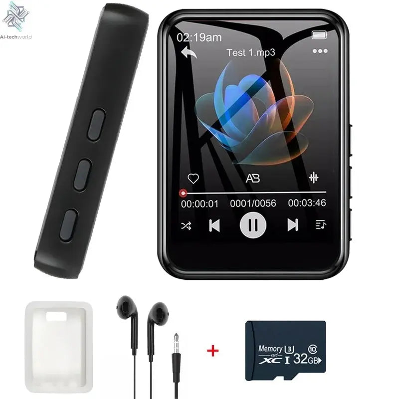 128G MP3 Player Bluetooth 5.4 HiFi MP3 Music Player Built-in Speaker 2.4inch Touch Screen MP4 Player with E-book/Video Recording Ai-TechWorld 