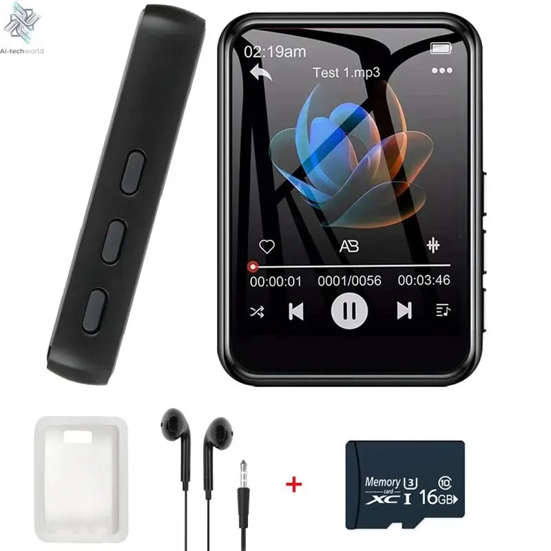 128G MP3 Player Bluetooth 5.4 HiFi MP3 Music Player Built-in Speaker 2.4inch Touch Screen MP4 Player with E-book/Video Recording Ai-TechWorld 