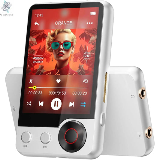 128GB MP3 Player with Boosted Bluetooth 5.3, Music Player Features HD Speaker, 2.4" Touchscreen, Expandable SD Card Slot, Dual Ai-TechWorld 