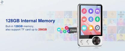 128GB MP3 Player with Boosted Bluetooth 5.3, Music Player Features HD Speaker, 2.4" Touchscreen, Expandable SD Card Slot, Dual Ai-TechWorld 