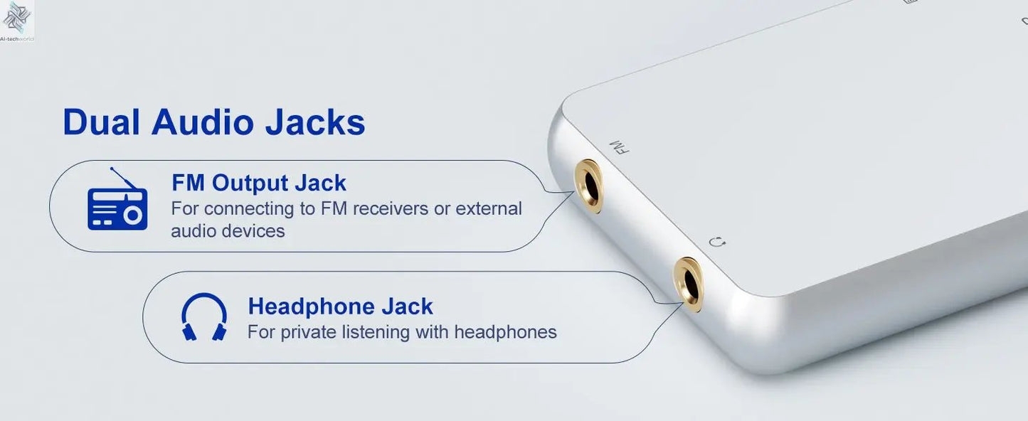 128GB MP3 Player with Boosted Bluetooth 5.3, Music Player Features HD Speaker, 2.4" Touchscreen, Expandable SD Card Slot, Dual Ai-TechWorld 