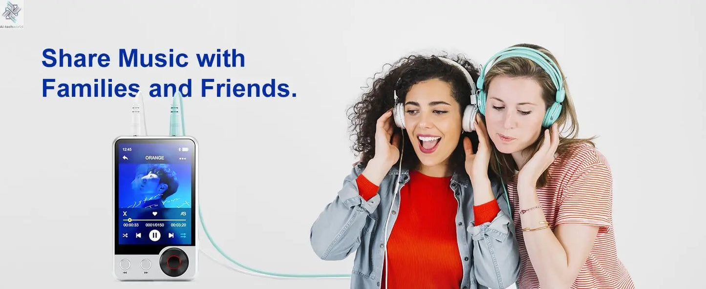 128GB MP3 Player with Boosted Bluetooth 5.3, Music Player Features HD Speaker, 2.4" Touchscreen, Expandable SD Card Slot, Dual Ai-TechWorld 