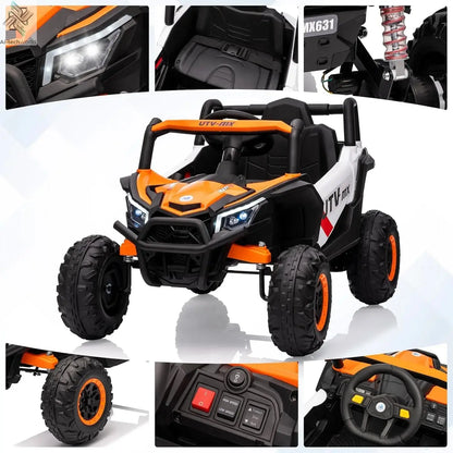 12V Kids Ride On Car,UTV Truck with Remote Control,4WD/2WD Switchable,Electric Vehicle with 4 Spring Suspension for Ages 3-8 Y Ai-TechWorld 
