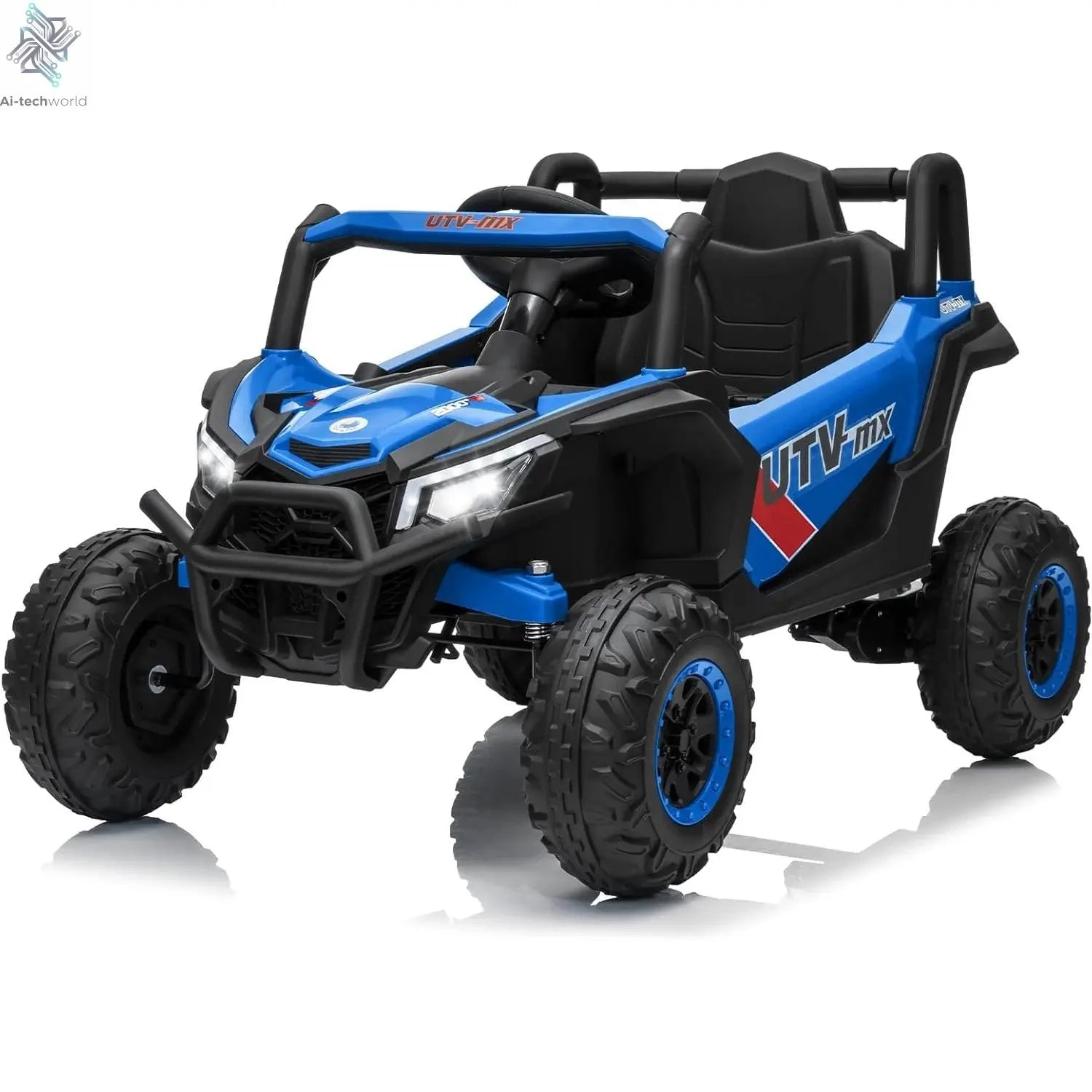 12V Kids Ride On Car,UTV Truck with Remote Control,4WD/2WD Switchable,Electric Vehicle with 4 Spring Suspension for Ages 3-8 Y Ai-TechWorld 