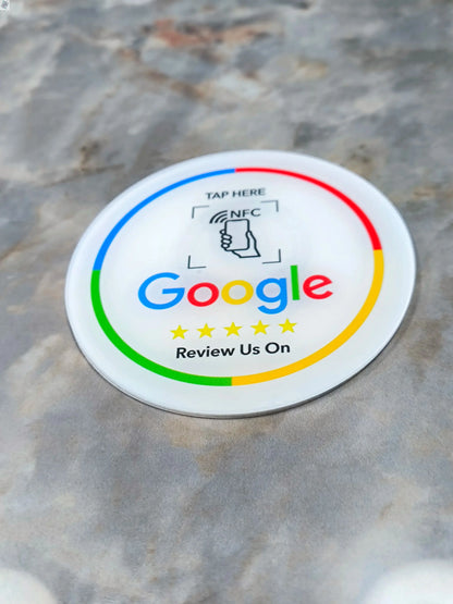 13.56Mhz Programmable Google Round Review Card NFC Round Card NFC Google Review display Round patch card brand holder Ai-TechWorld 